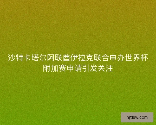 沙特卡塔尔阿联酋伊拉克联合申办世界杯附加赛申请引发关注
